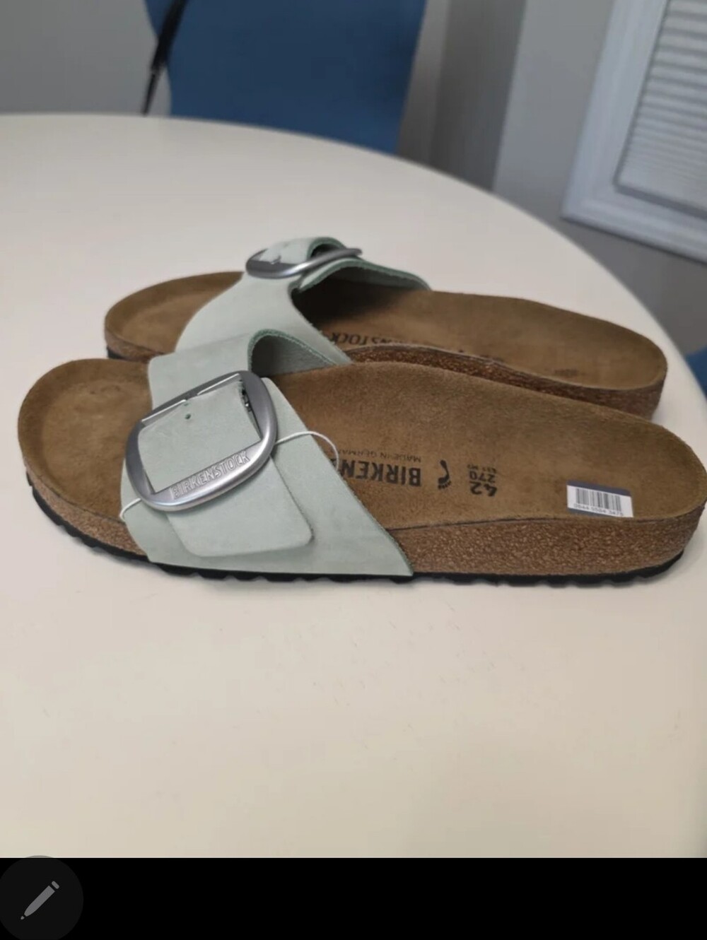 Birkenstock Madrid Big Buckle Pure Sage Nubuck Sandals 42 / 11-11.5 - Picture 4 of 6